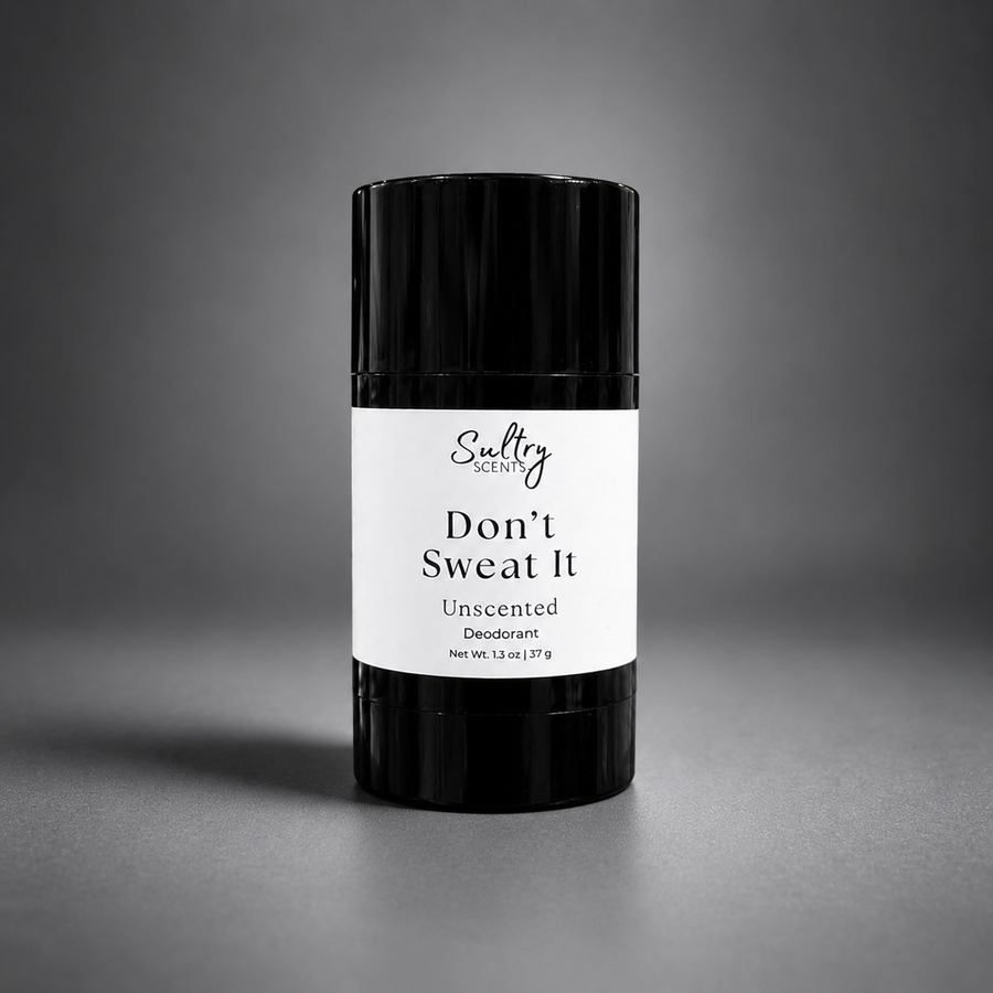 Sultry Scents Don't Sweat It Unscented Aluminum Free Deodorant in a sleek black stick
