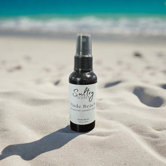 Coconut, cocoa butter fragrant body spray. Beachy body spray. Smell like you are on a vacation. Inspired by Sol de Janeiro. Designer inspired fragrances. Scent notes of coconut cream, pistachio, tonka bean, vanilla, salted caramel, coconut, and cocoa butter. Suntan body spray scent. Available in lotion, body spray and perfume oil. Designer dupes for less.
 Handcrafted in Kansas City, MO. Affordable luxury scents.