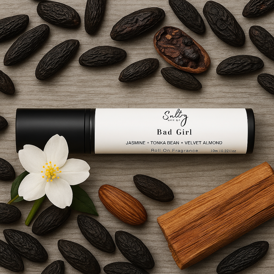 Sultry Scents Bad Girl Roll-On Fragrance Oil with Jasmine and Tonka Bean, a good girl dupe roll-on perfume