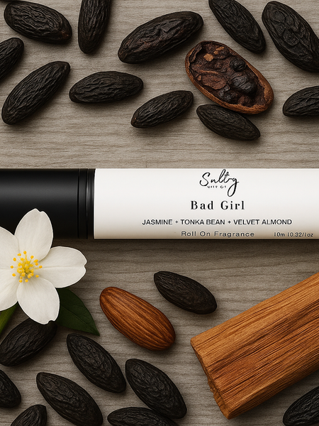 Sultry Scents Bad Girl Roll-On Fragrance Oil with Jasmine and Tonka Bean, a good girl dupe roll-on perfume