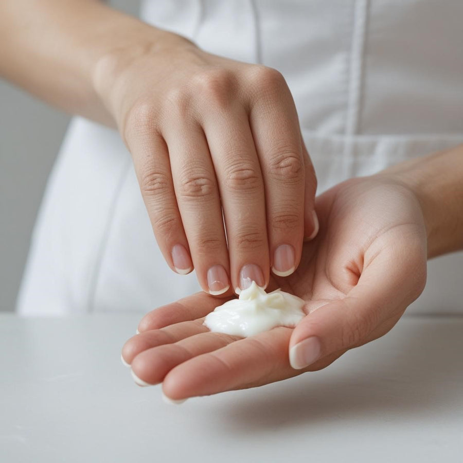 Person applying Sultry Scents Bum Bum dupe lightweight lotion on hand for smooth skin
