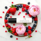 Sultry Scents Burberry Her dupe roll-on perfume with fresh strawberries blueberries and pink flowers