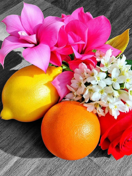 Caesars Palace inspired foaming hand soap featuring lemon, orange, cyclamen, jasmine, and red rose bouquet