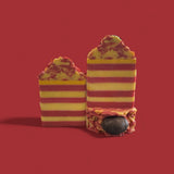 Chiefs Tight End soap inspired by Louis Vuitton  Meteore with vibrant red and yellow stripes