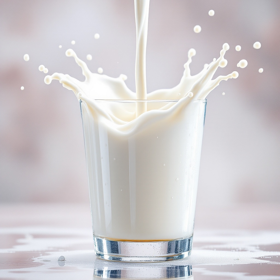 Glass of milk with splash effect representing Commodity Milk dupe body spray by Sultry Scents