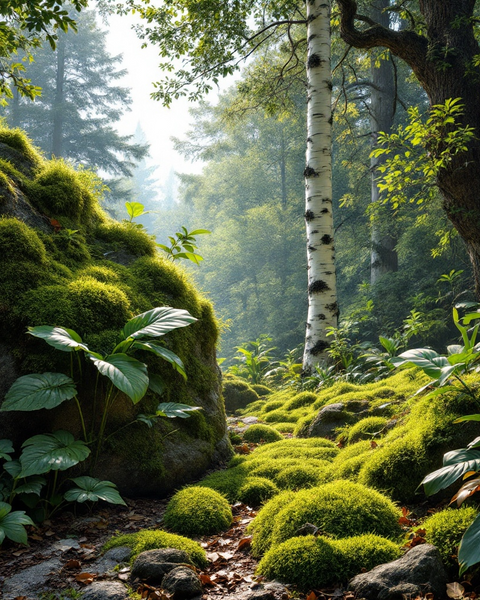 Creed Aventus inspired body spray in a natural forest setting with lush greenery