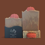 Fall Pumpkin Handcrafted Soap with decorative pumpkin detail and rich, swirled colors