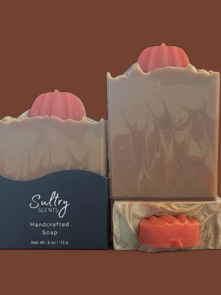 Sultry Scents Fall Pumpkin Soap with a cozy design, perfect for autumn skin care
