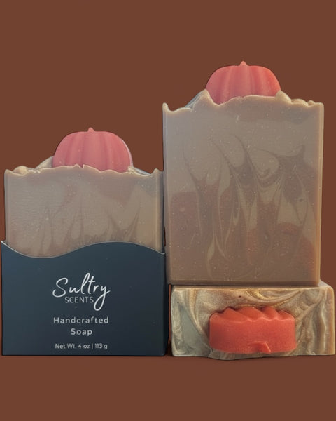 Sultry Scents Fall Pumpkin Soap with a cozy design, perfect for autumn skin care