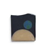 Glossier You inspired soap bar designed with a cosmic theme showcasing Earth and the moon