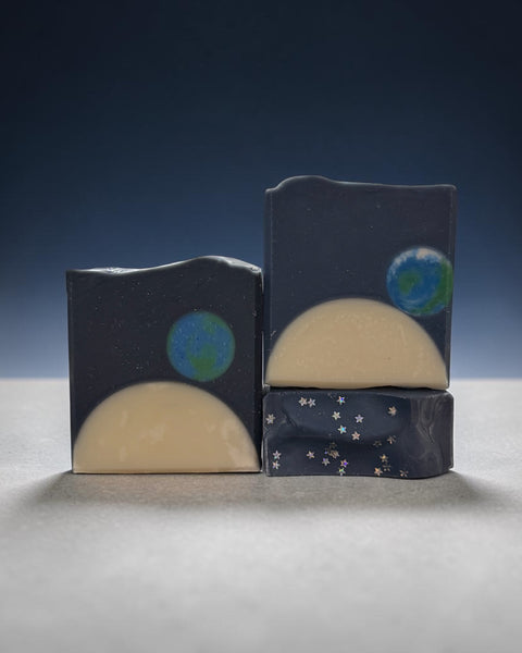 Handcrafted Glossier You inspired soap bar with a celestial design and soothing fragrance