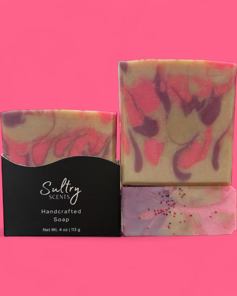 Goat Milk Soap inspired by CK Euphoria with vibrant swirls and a creamy texture for luxurious cleansing