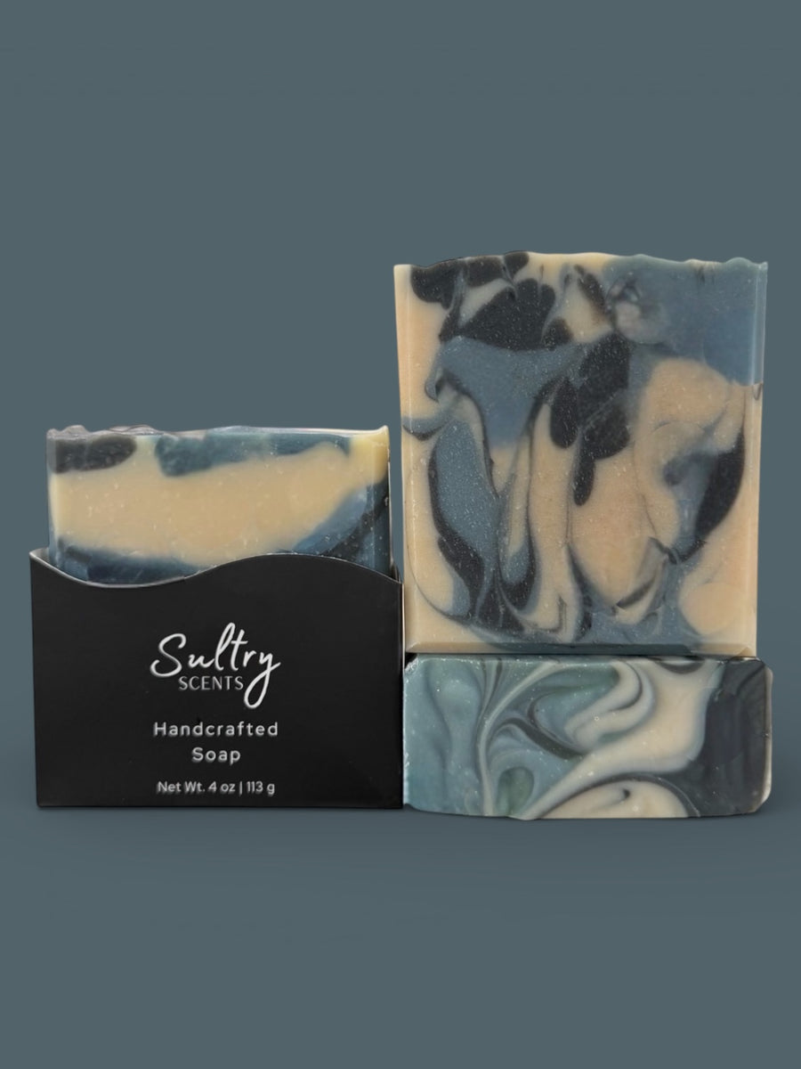 Sultry Scents Mens soap inspired by YSL Myslf with a stylish marbled design for a luxurious wash