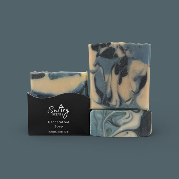 Sultry Scents Mens soap inspired by YSL Myslf with a stylish marbled design for a luxurious wash