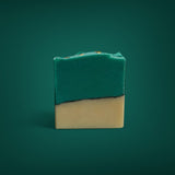 Missing Person inspired luxury handcrafted soap with green and beige layered design
