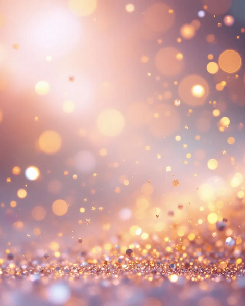 Glittering golden bokeh lights background representing Sultry Scents Narcotica Happy Dust dupe fragrance