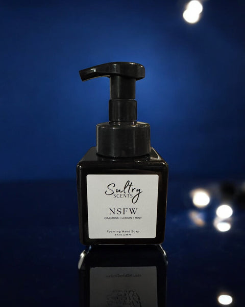 Sultry Scents Polo Sport inspired foaming hand soap in black pump bottle with fresh scent