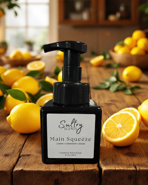 Replica Under the lemon tree inspired foaming hand soap by Sultry Scents with lemon and cedar scent