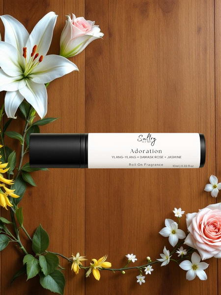 Perfume roll on inspired by J'adore. Sultry Scents floral roll on perfume with lily rose and jasmine on wood