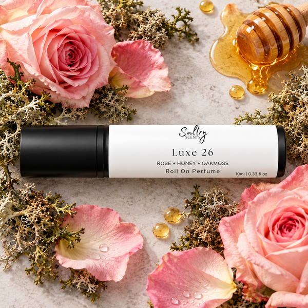 Sultry Scents Luxe 26 Roll-On Perfume featuring notes of rose, honey, and oakmoss inspired by Downy Unstopables No. 26