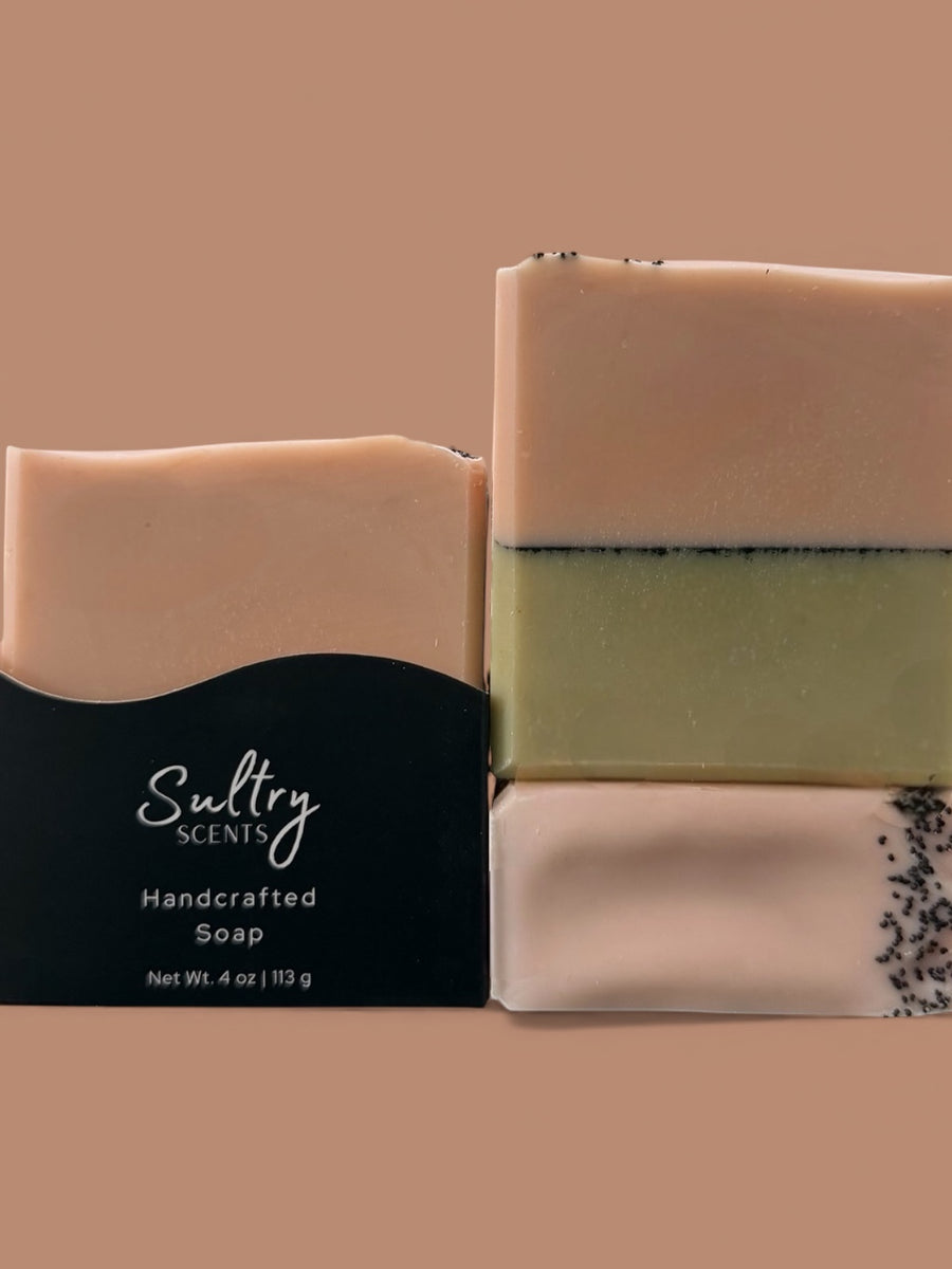 Sultry Scents All Natural Goat Milk Soap bars in assorted colors for moisturizing skin care