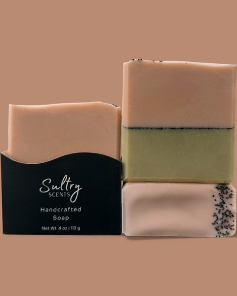 Sultry Scents All Natural Goat Milk Soap bars in assorted colors for moisturizing skin care