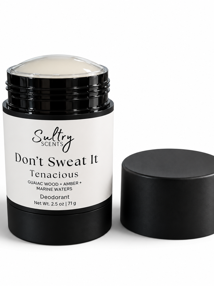 Sultry Scents Don't Sweat It Tenacious aluminum free deodorant with guaiac wood and marine waters
