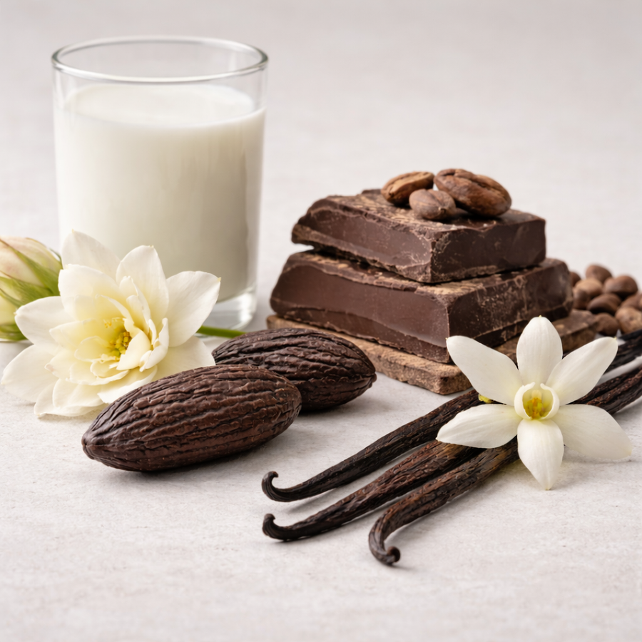 Blanche Bete inspired body spray with notes of chocolate, milk, and vanilla flowers for a luxurious fragrance