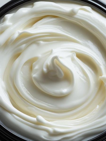 Close-up of smooth creamy texture in a jar of Boujee Butter Body Cream Inspired by Diva Scent Seduction by Sultry Scents