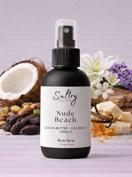 Sultry Scents Nude Beach Roll-On Fragrance Oil with cocoa butter and coconut, a bum bum dupe body mist