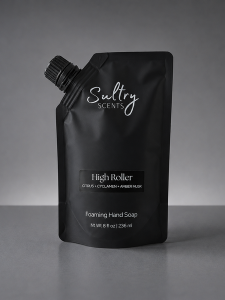 Sultry Scents Caesars Palace inspired foaming hand soap in convenient pouch packaging
