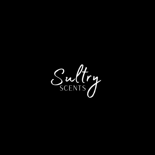 Sultry Scents logo design on a sleek black background for sultry scents digital gift