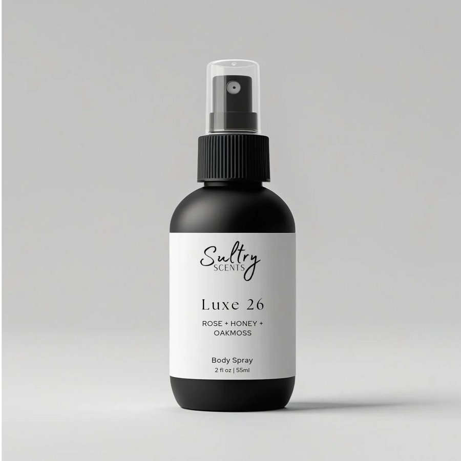Sultry Scents Downy Unstopables No. 26 Inspired body spray in a sleek black bottle with a refreshing scent