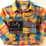 Fall Flannel Soap Bar by Sultry Scents with vibrant colors and handcrafted design for seasonal use