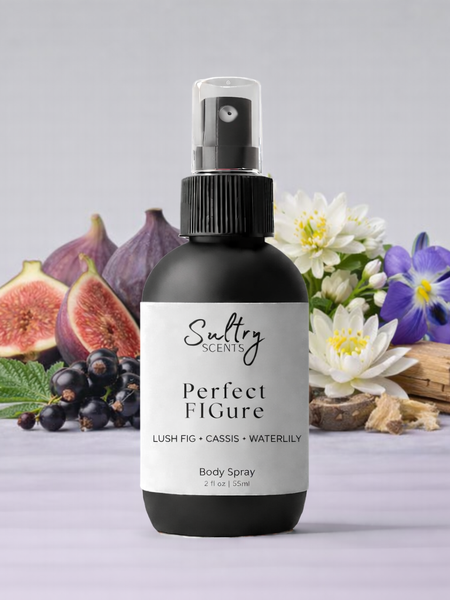 Sultry Scents Father Figure inspired body spray with lush fig and cassis fragrance in a stylish bottle