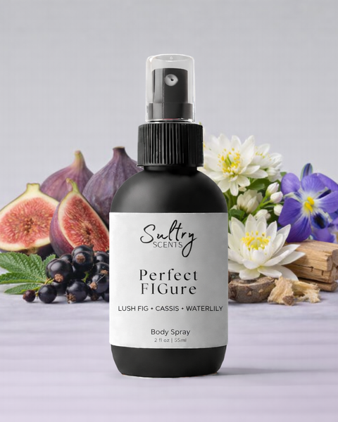 Sultry Scents Father Figure inspired body spray with lush fig and cassis fragrance in a stylish bottle