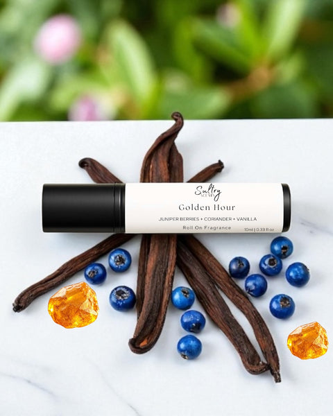 Sultry Scents Gentle Fluidity Gold dupe roll on perfume with vanilla, juniper berries, and coriander
