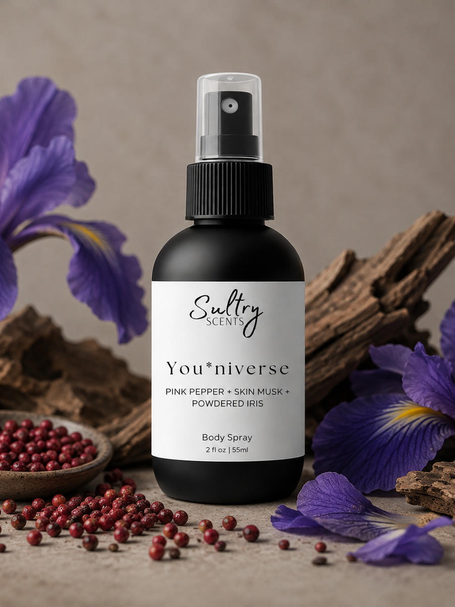 Sultry Scents You*niverse Body Spray inspired by Glossier You with pink pepper and powdered iris