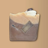 Sultry Scents handcrafted latte soap designed to resemble a creamy latte with decorative foam