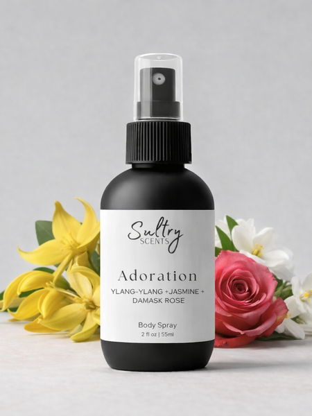 Sultry Scents Adoration Body Spray featuring Ylang-Ylang, Jasmine, and Damask Rose, J'adore inspired Body Spray