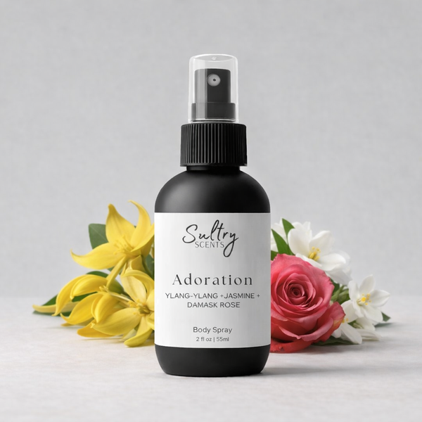 Sultry Scents Adoration Body Spray featuring Ylang-Ylang, Jasmine, and Damask Rose, J'adore inspired Body Spray