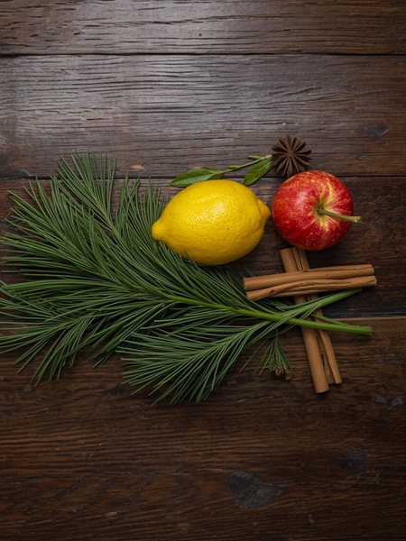 Leaves inspired Fall Soap with fresh lemon, apple, pine needles, and cinnamon sticks for autumn fragrance
