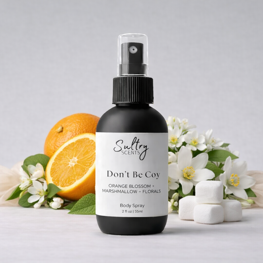 Sultry Scents Don't Be Coy Body Spray with Orange Blossom, Marshmallow, and Florals, a Love dont be shy dupe