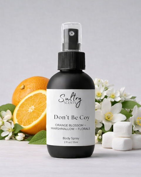 Sultry Scents Don't Be Coy Body Spray with Orange Blossom, Marshmallow, and Florals, a Love dont be shy dupe