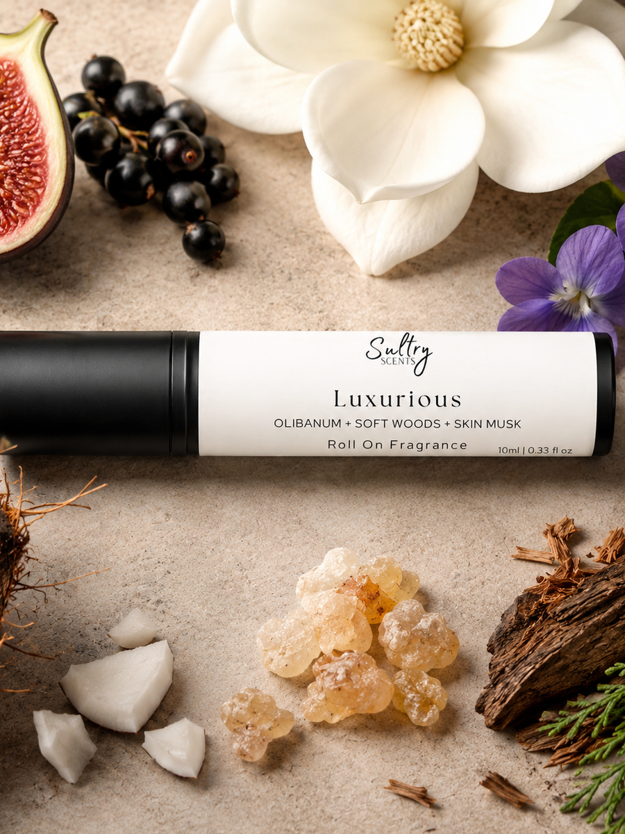 Sultry Scents Necessaire Olibanum inspired perfume roll-on with floral and wood elements