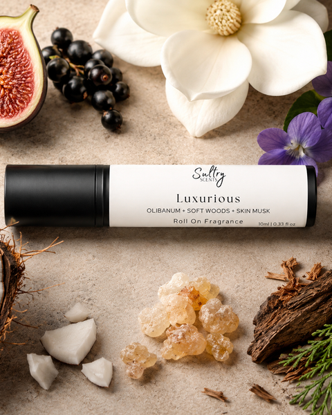 Sultry Scents Necessaire Olibanum inspired perfume roll-on with floral and wood elements