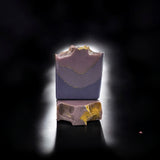 Luxury berry soap with marbled purple and gold design, perfect for a pampering bath experience