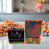 Sultry Scents luxury fruit loops soap with vibrant colors and fun cereal design for a playful bathing experience