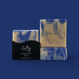 Peppermint Sea Salt Soap Bar from Sultry Scents with swirled blue and cream design