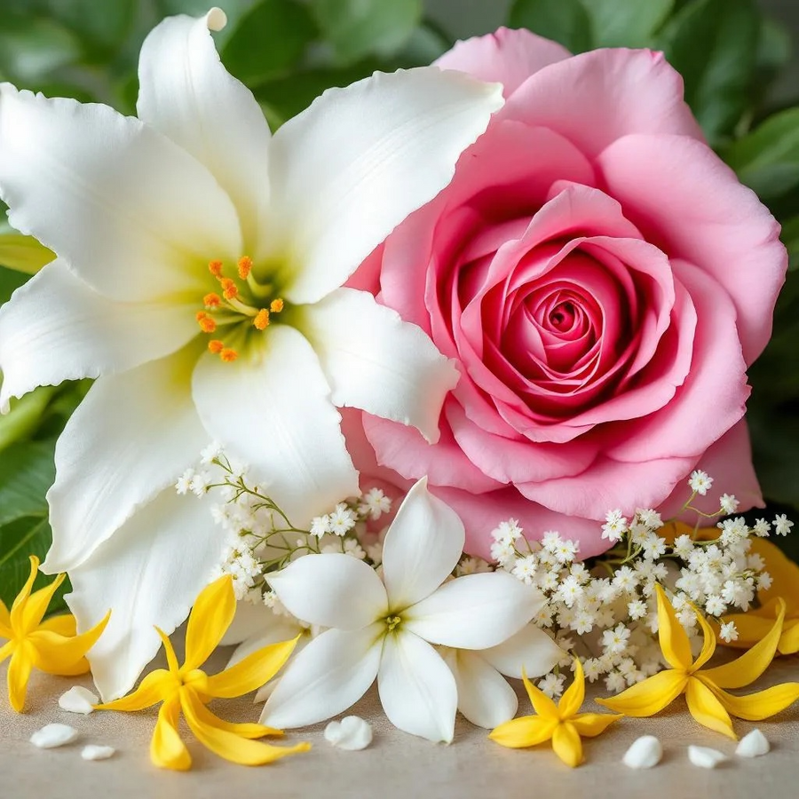 Perfume roll on inspired by J'adore featuring fresh floral fragrance elements with white lily and pink rose
